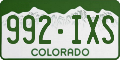 CO license plate 992IXS