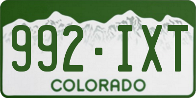 CO license plate 992IXT