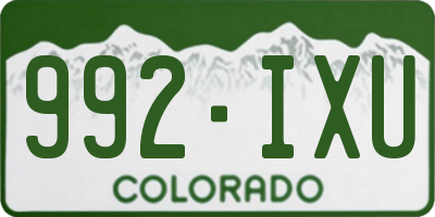 CO license plate 992IXU
