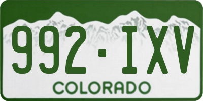 CO license plate 992IXV