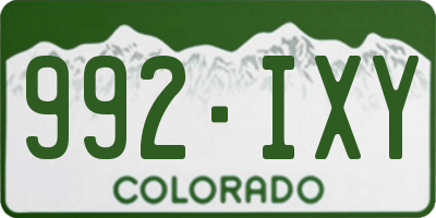 CO license plate 992IXY