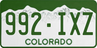CO license plate 992IXZ