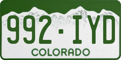 CO license plate 992IYD