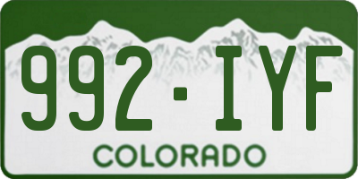 CO license plate 992IYF