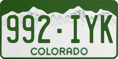 CO license plate 992IYK