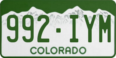 CO license plate 992IYM