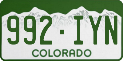 CO license plate 992IYN