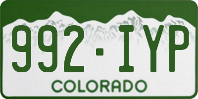 CO license plate 992IYP