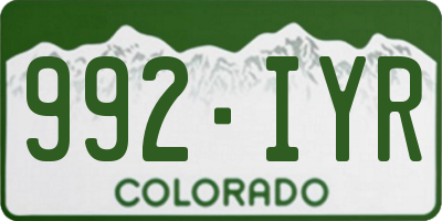 CO license plate 992IYR