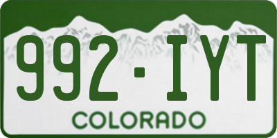 CO license plate 992IYT