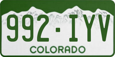 CO license plate 992IYV