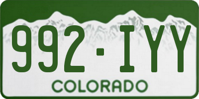 CO license plate 992IYY