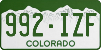 CO license plate 992IZF