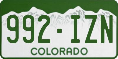 CO license plate 992IZN