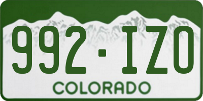 CO license plate 992IZO