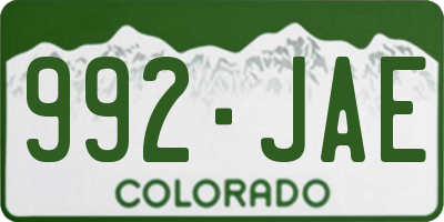 CO license plate 992JAE