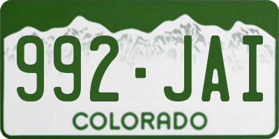 CO license plate 992JAI