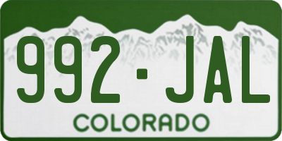 CO license plate 992JAL
