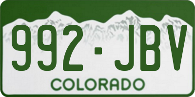 CO license plate 992JBV