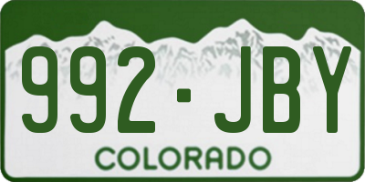 CO license plate 992JBY