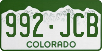 CO license plate 992JCB