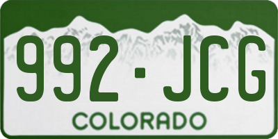 CO license plate 992JCG