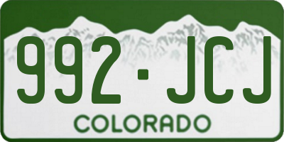 CO license plate 992JCJ