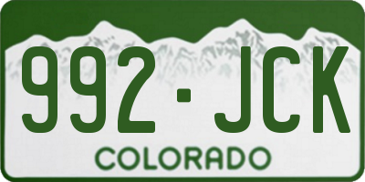CO license plate 992JCK