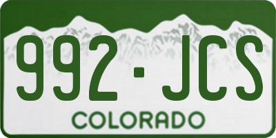 CO license plate 992JCS