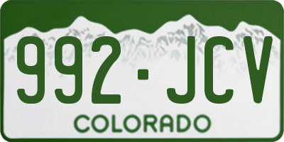 CO license plate 992JCV