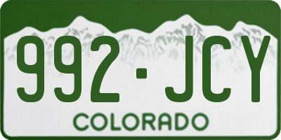 CO license plate 992JCY