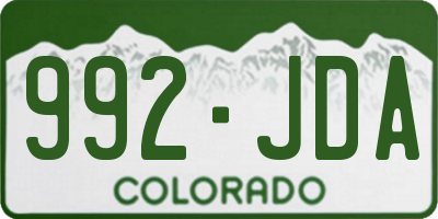 CO license plate 992JDA