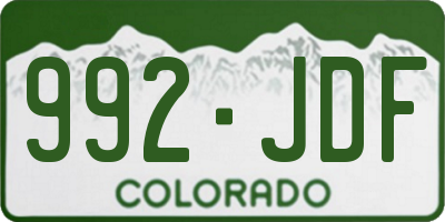 CO license plate 992JDF