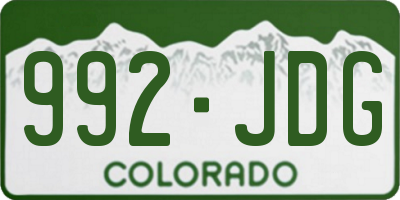 CO license plate 992JDG