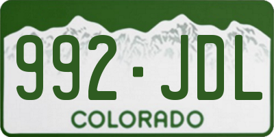 CO license plate 992JDL
