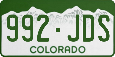 CO license plate 992JDS