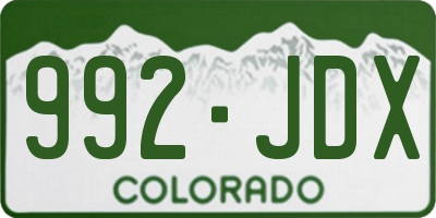 CO license plate 992JDX