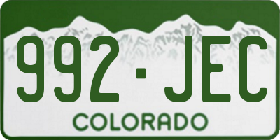 CO license plate 992JEC