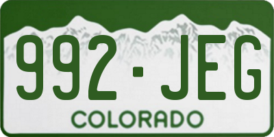 CO license plate 992JEG