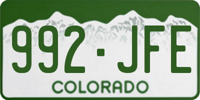 CO license plate 992JFE