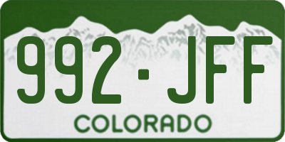 CO license plate 992JFF