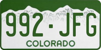 CO license plate 992JFG