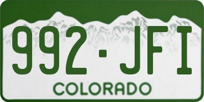 CO license plate 992JFI
