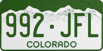 CO license plate 992JFL