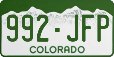 CO license plate 992JFP