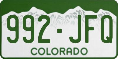 CO license plate 992JFQ