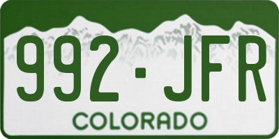 CO license plate 992JFR