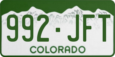 CO license plate 992JFT