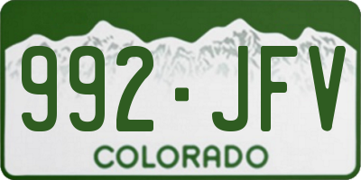 CO license plate 992JFV