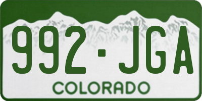 CO license plate 992JGA